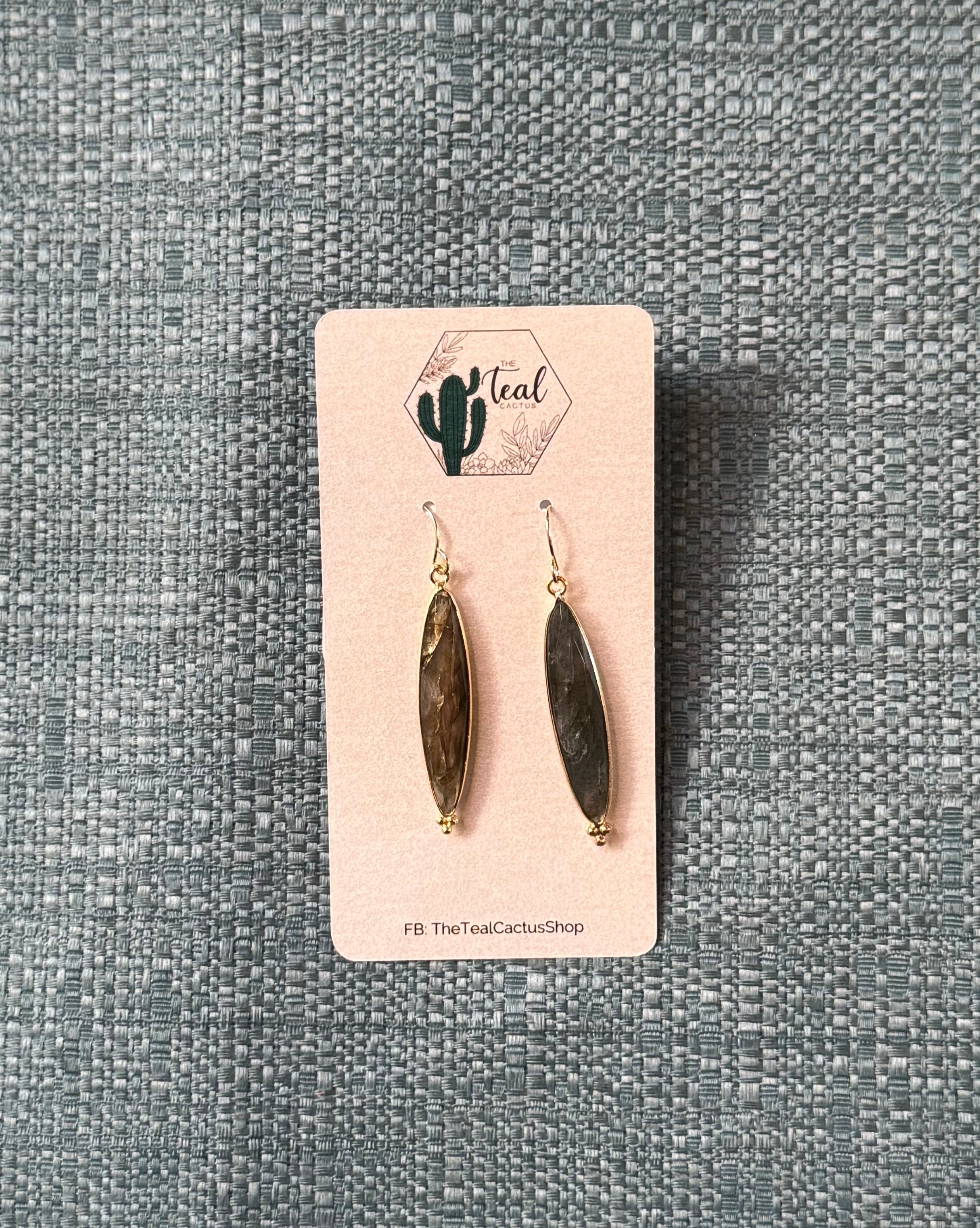 The Teal Cactus Earrings