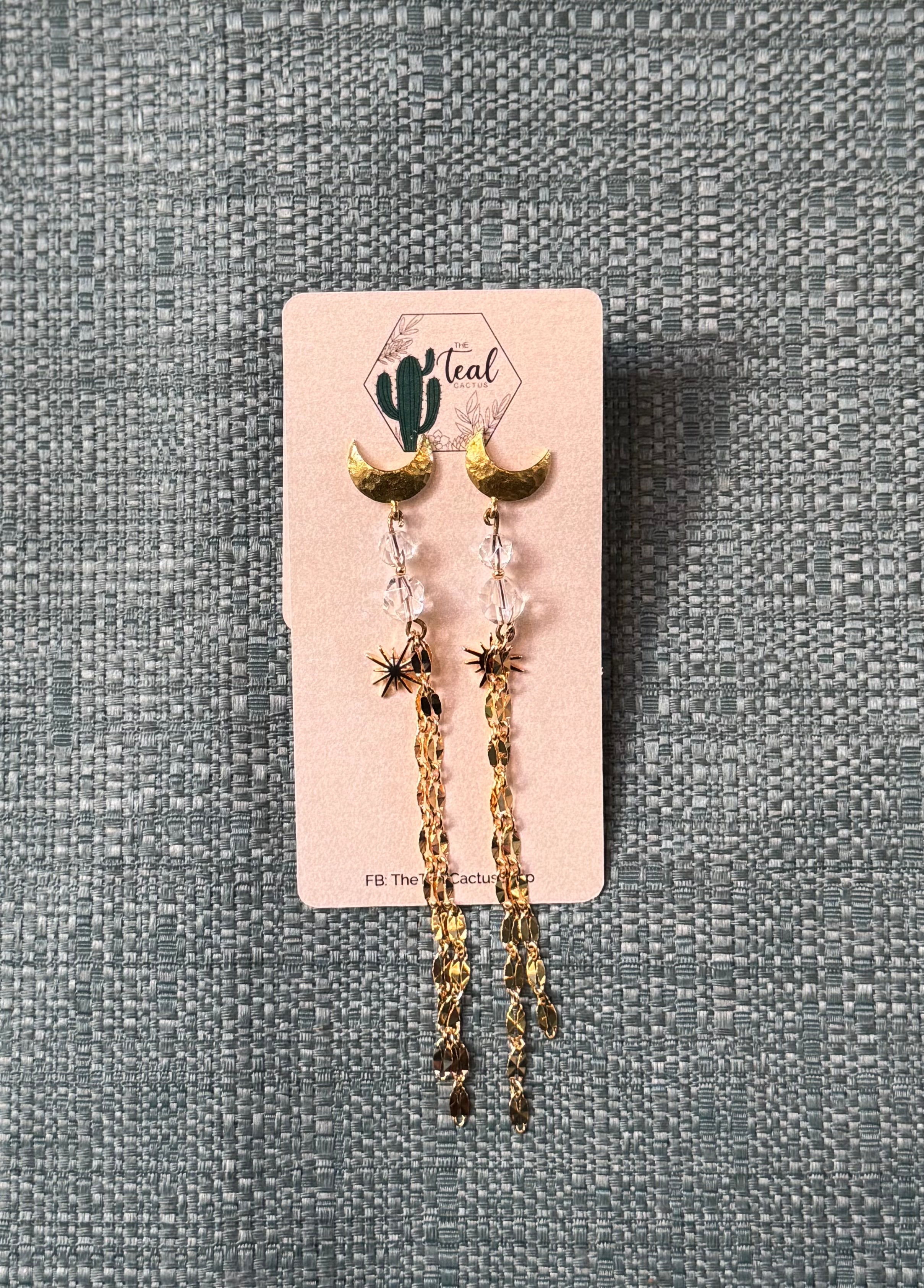 The Teal Cactus Earrings
