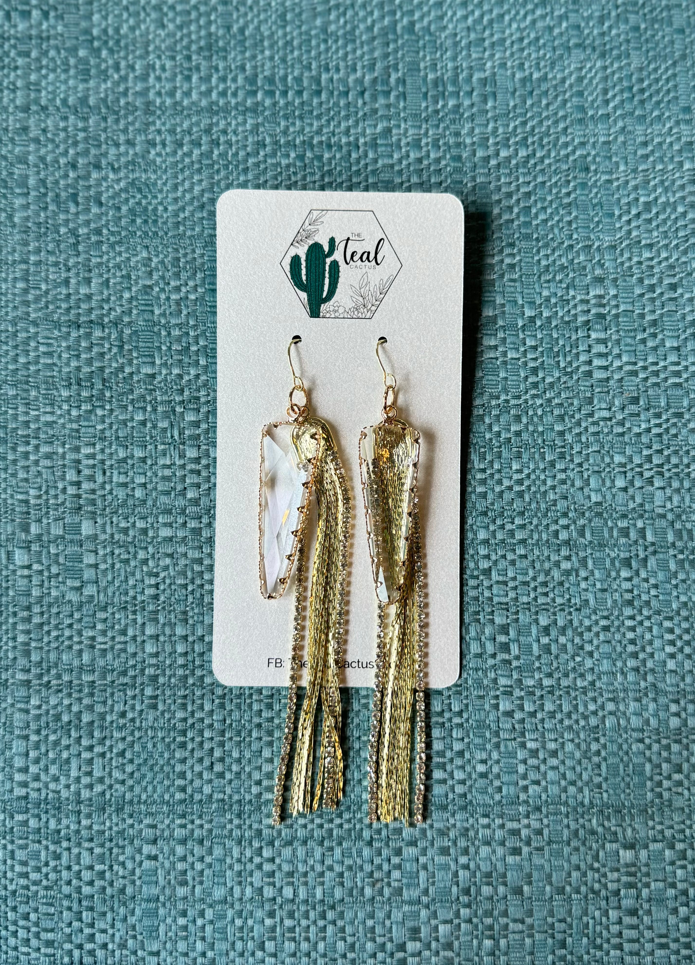 The Teal Cactus Earrings