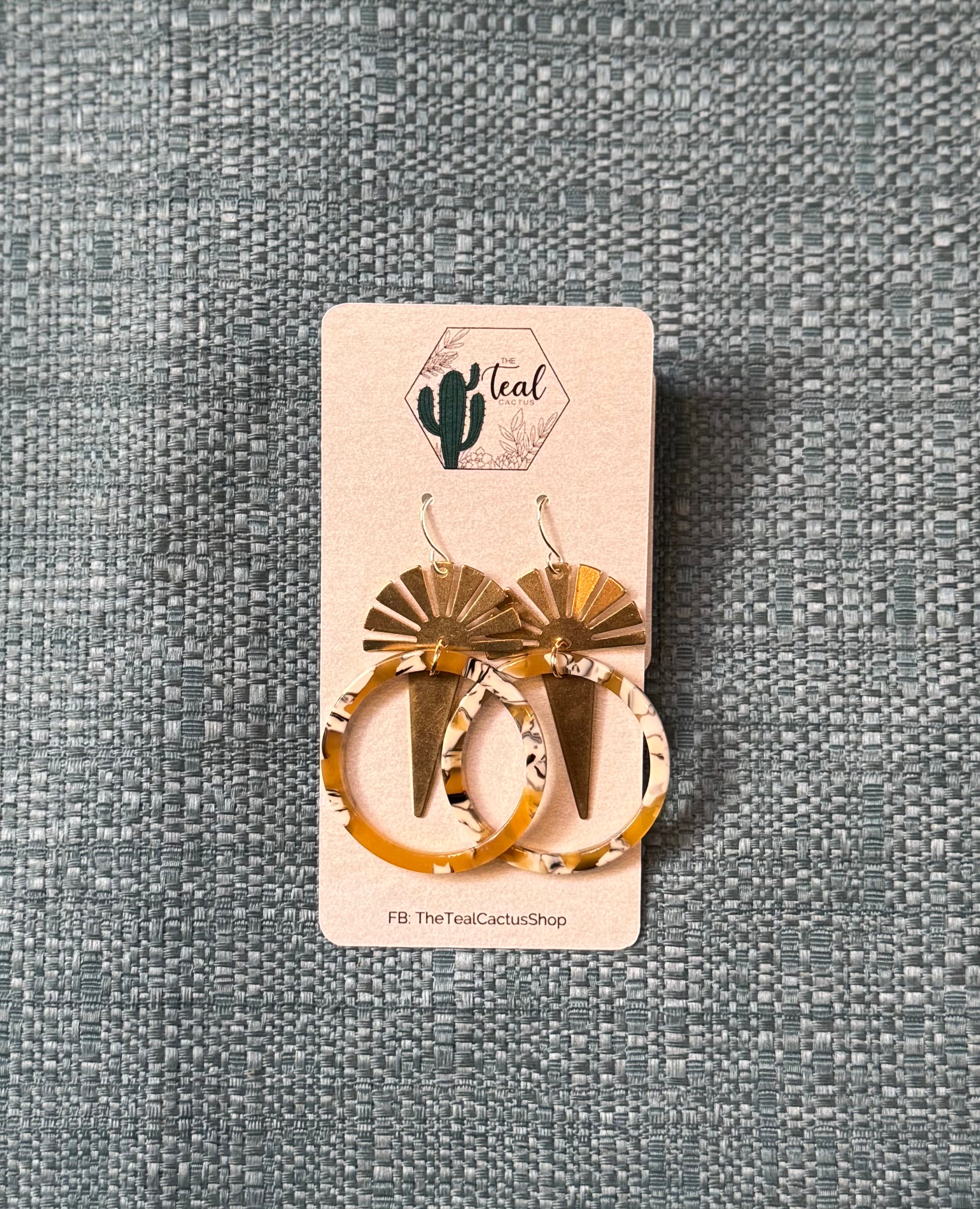 The Teal Cactus Earrings