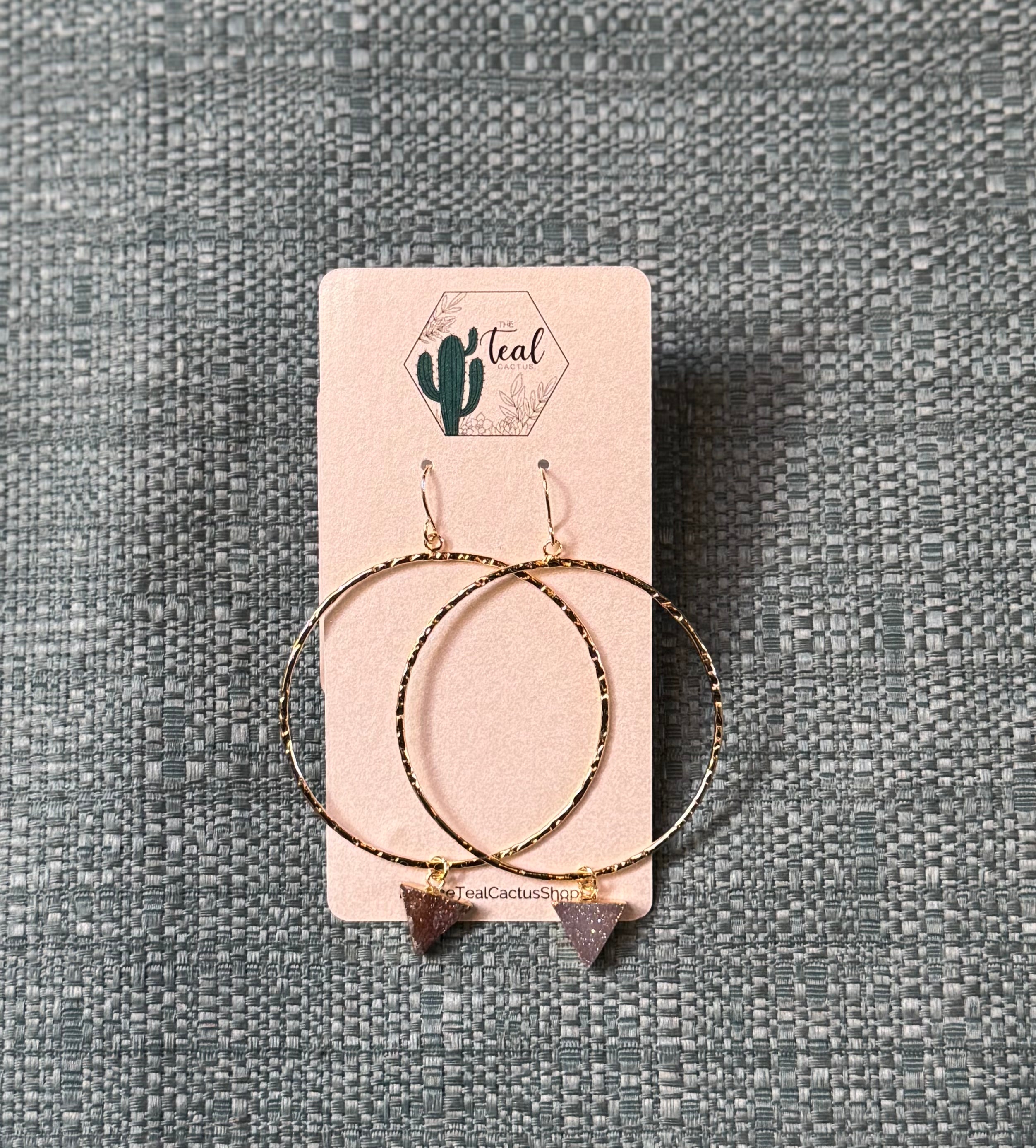 The Teal Cactus Earrings