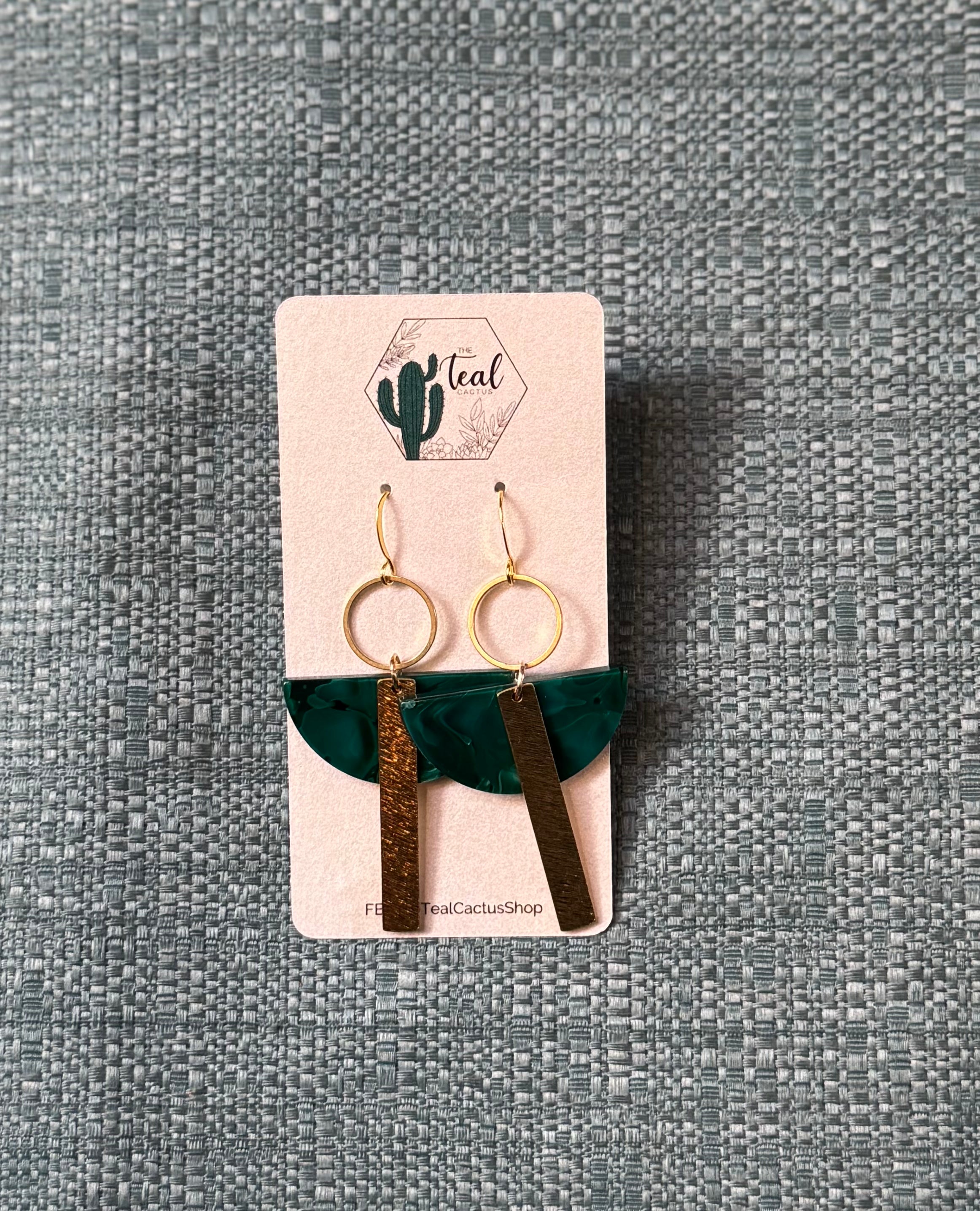 The Teal Cactus Earrings