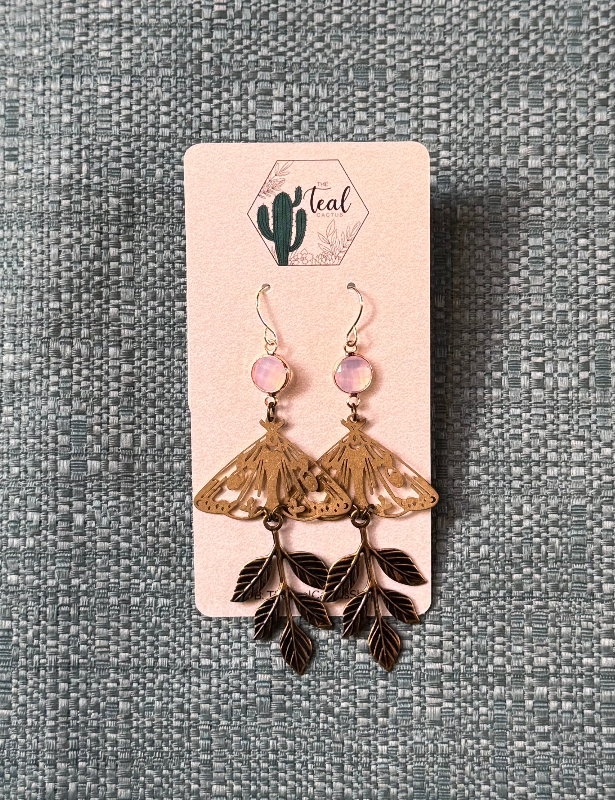 The Teal Cactus Earrings