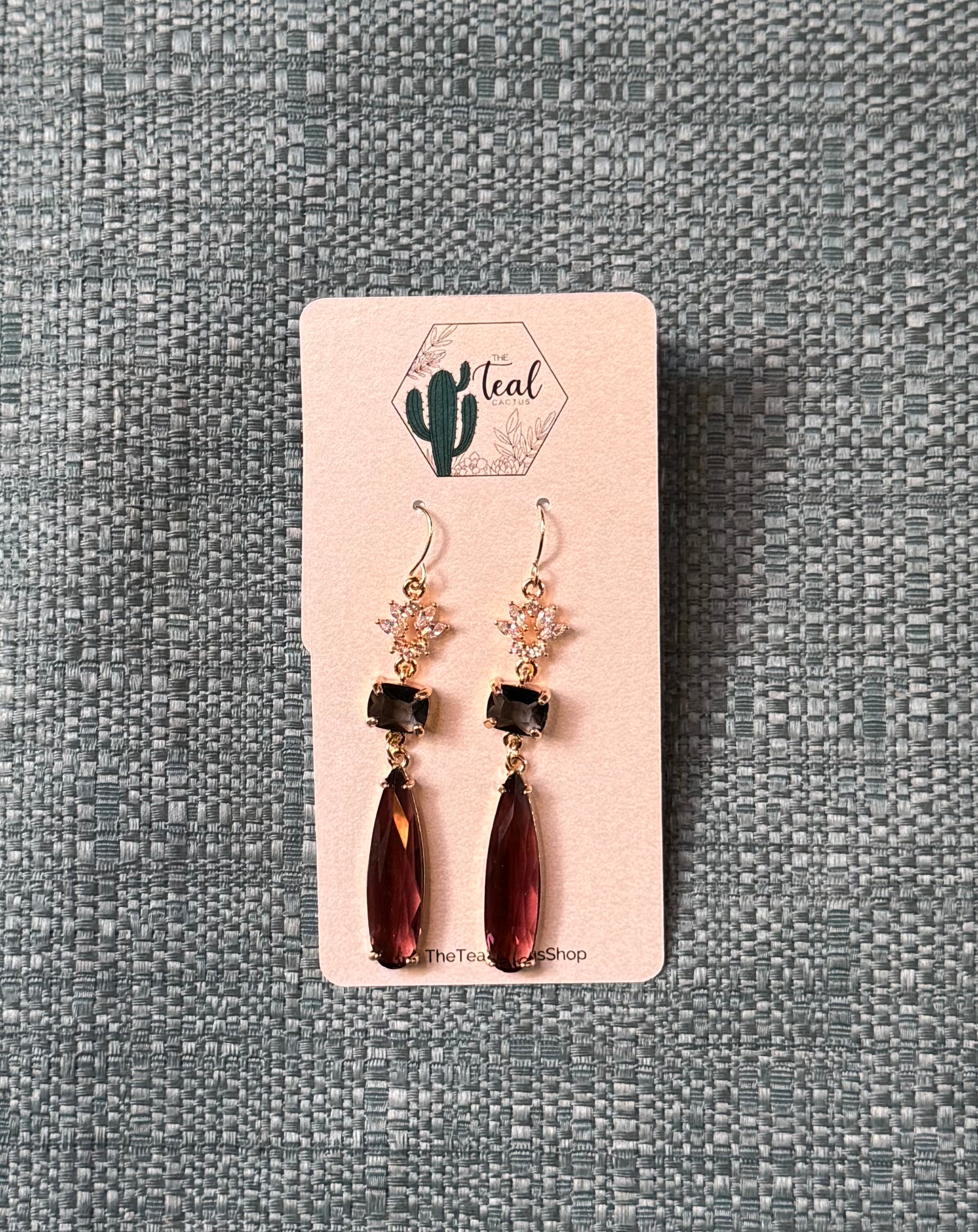 The Teal Cactus Earrings