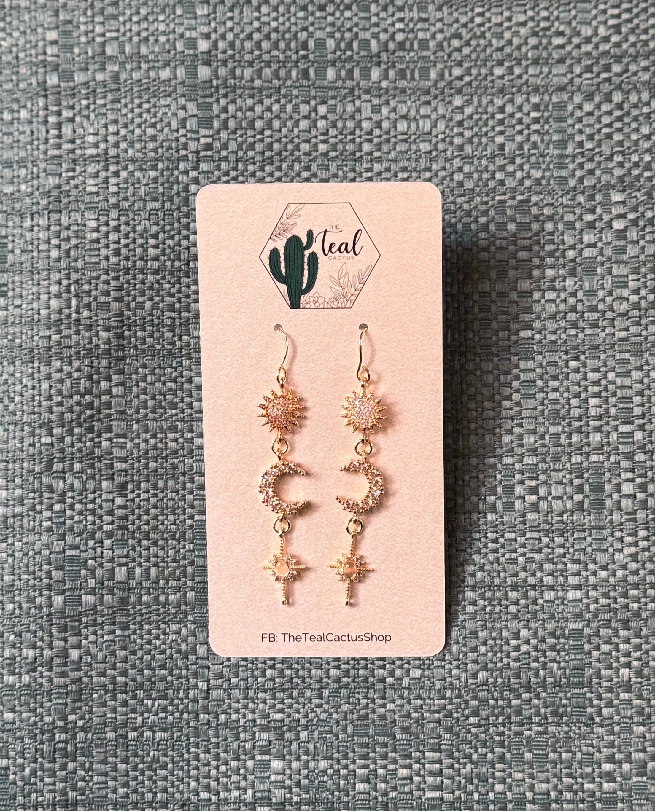 The Teal Cactus Earrings