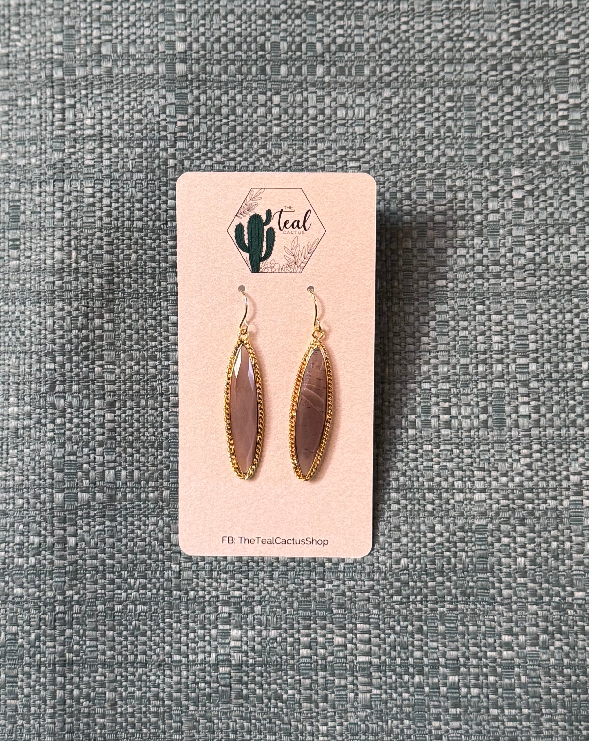 The Teal Cactus Earrings