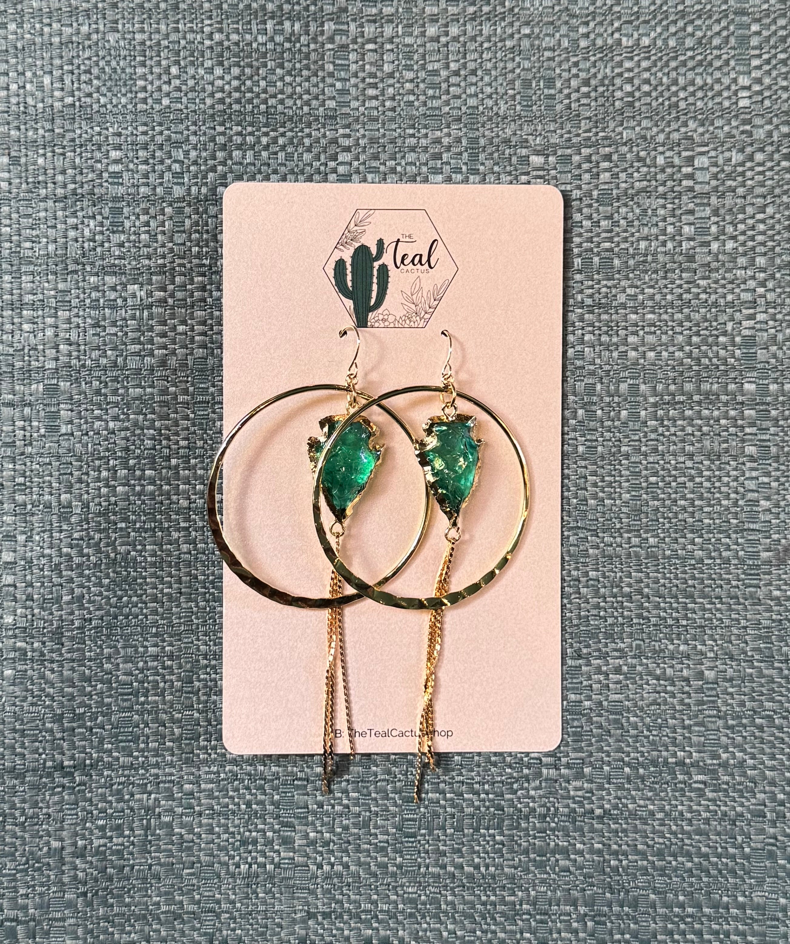 The Teal Cactus Earrings