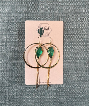 The Teal Cactus Earrings