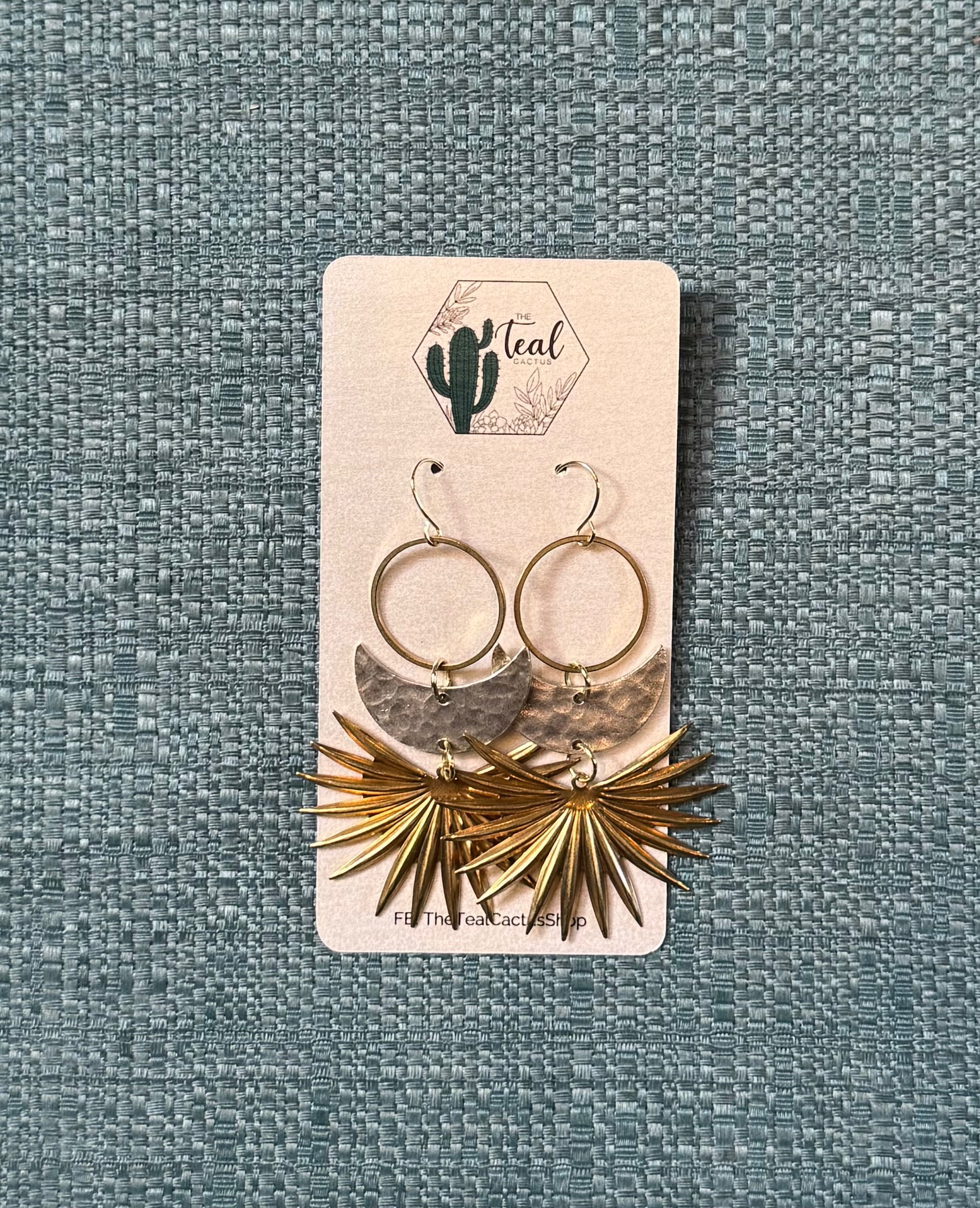 The Teal Cactus Earrings