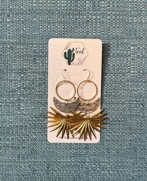 The Teal Cactus Earrings