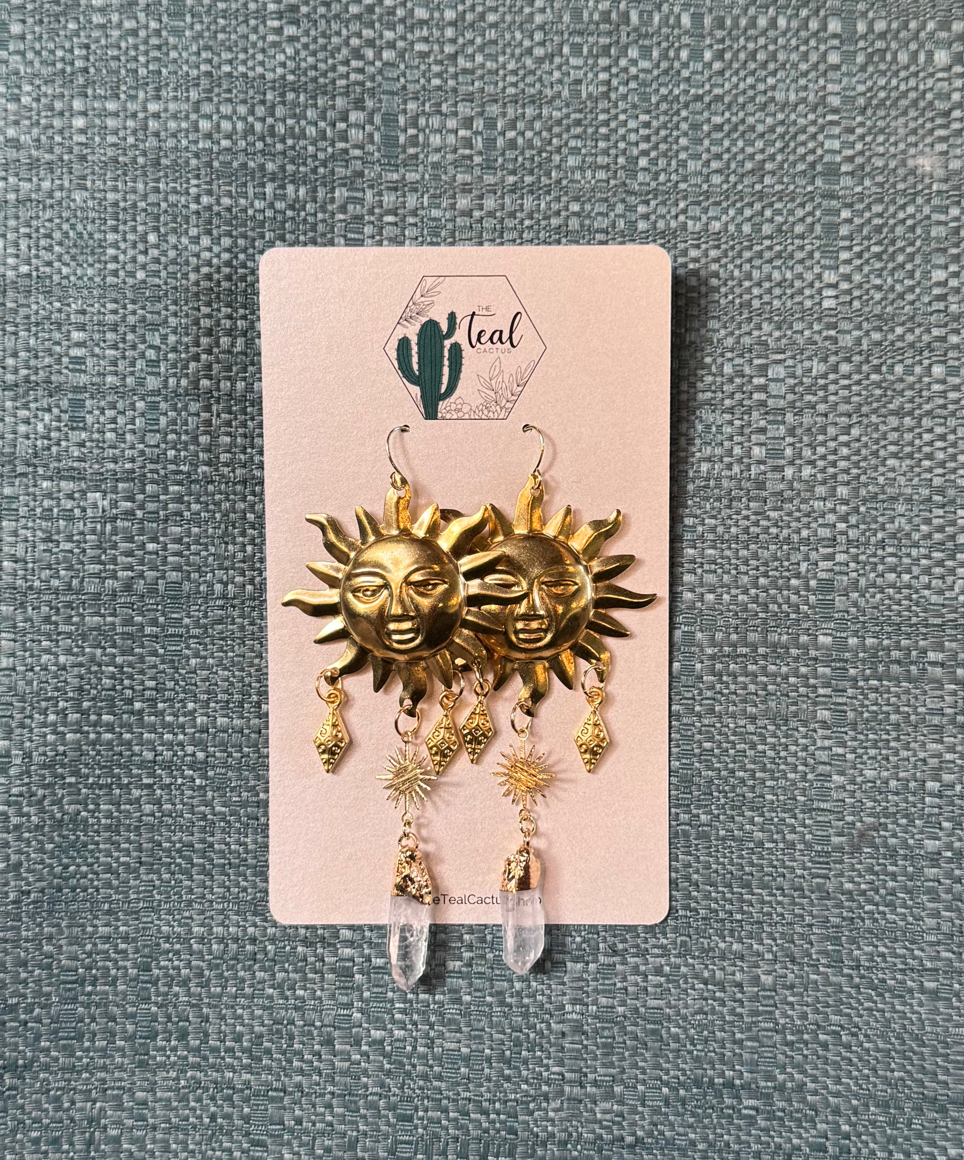 The Teal Cactus Earrings
