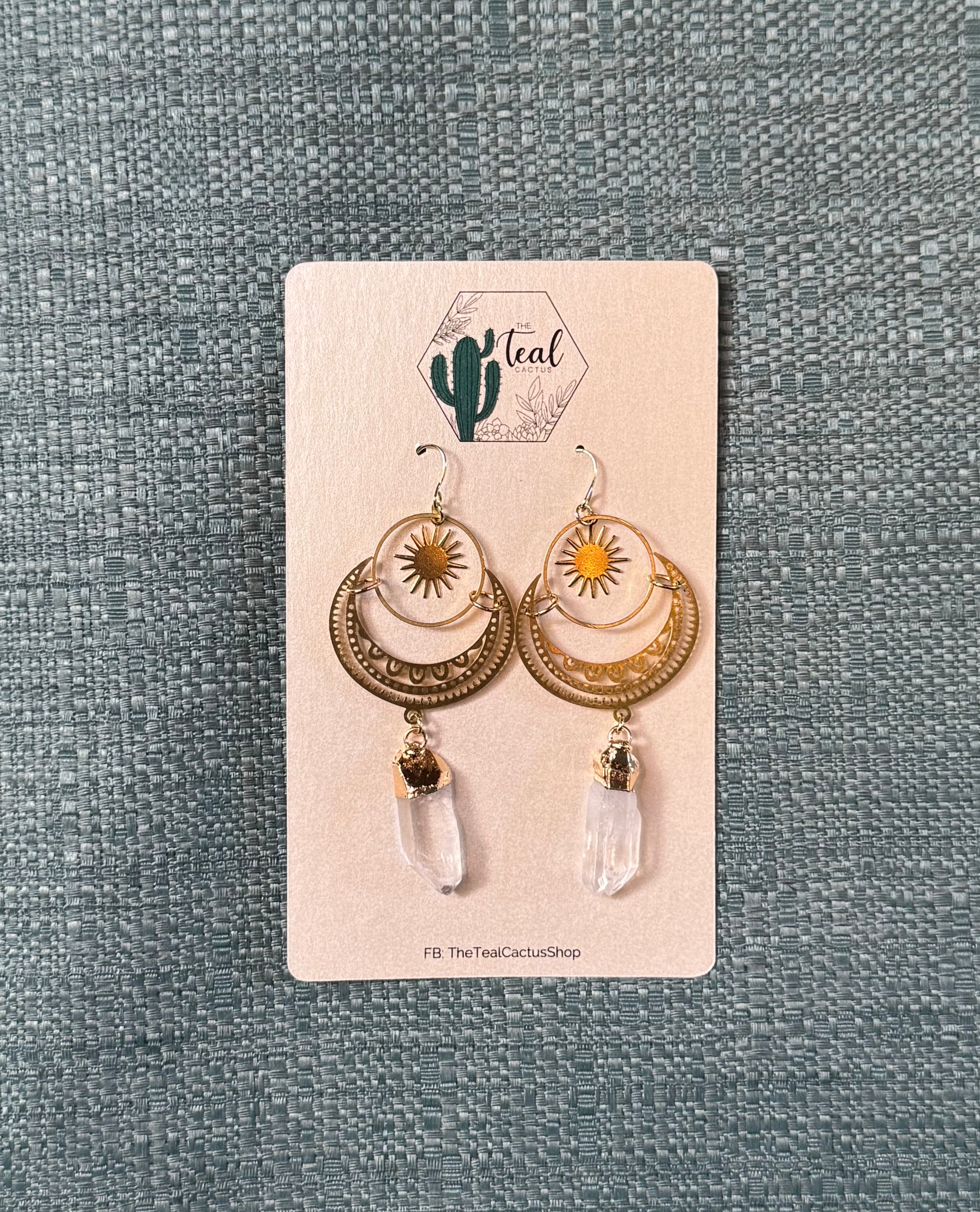 The Teal Cactus Earrings