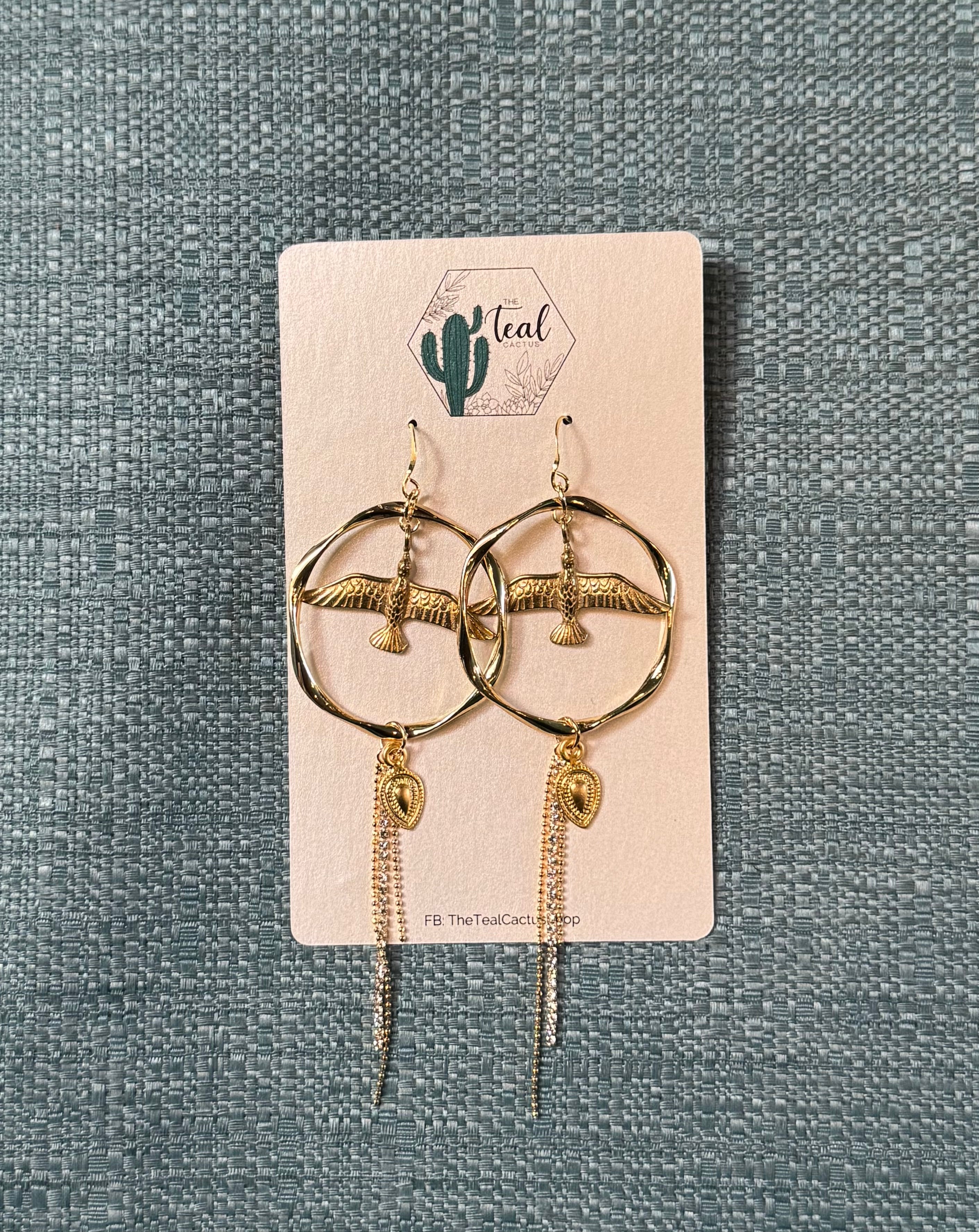 The Teal Cactus Earrings