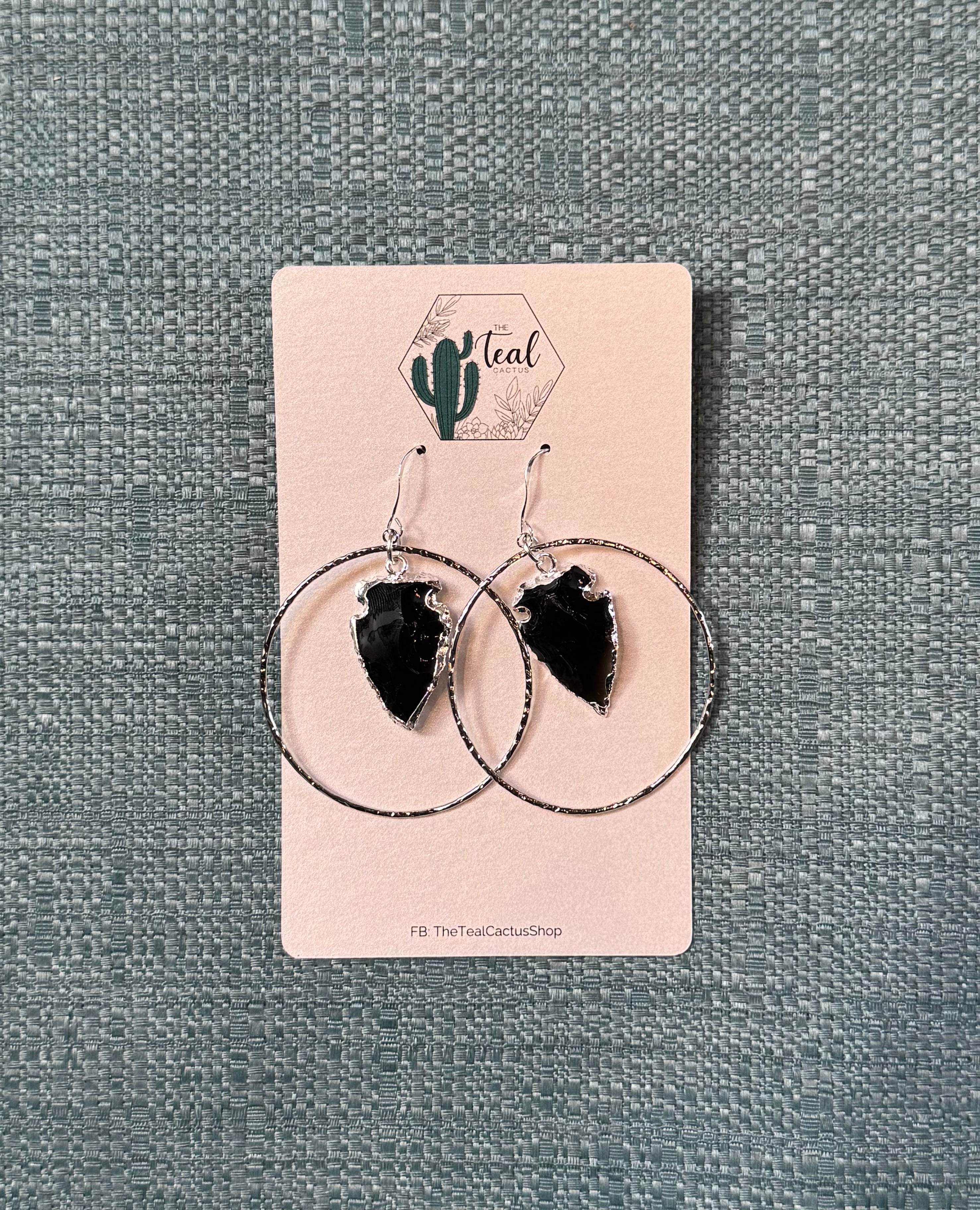 The Teal Cactus Earrings