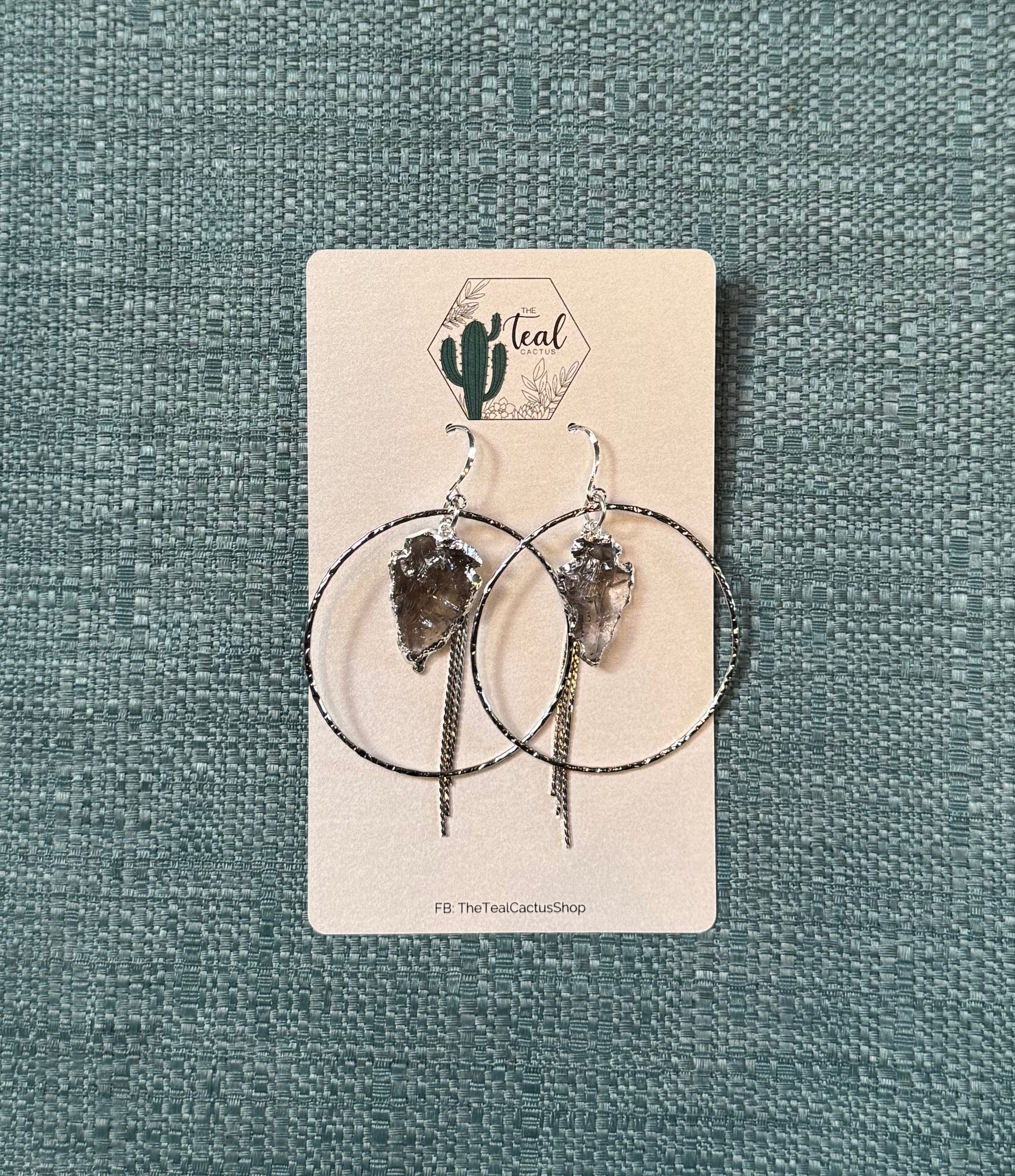 The Teal Cactus Earrings