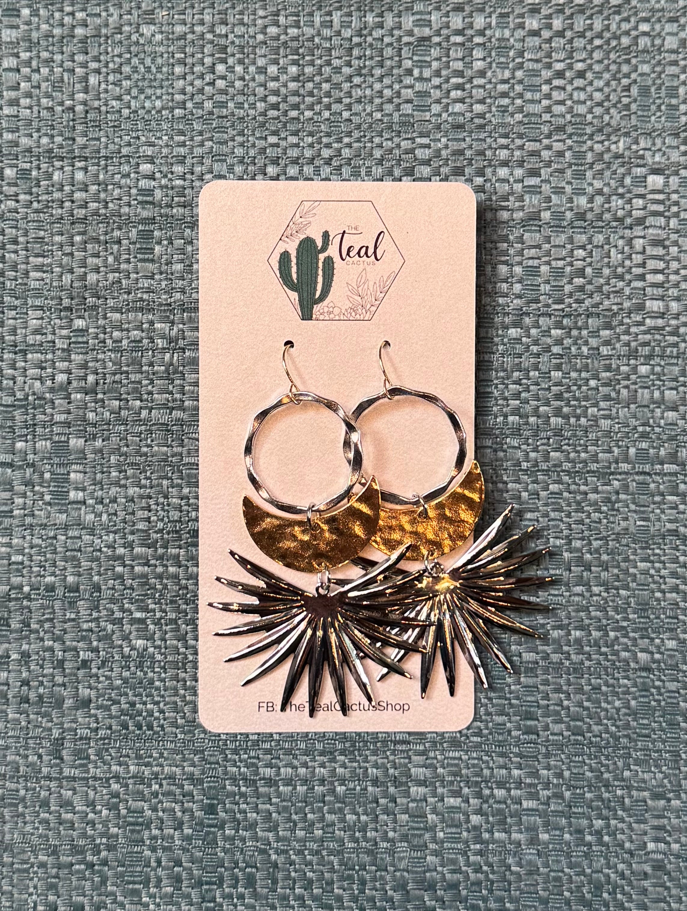 The Teal Cactus Earrings
