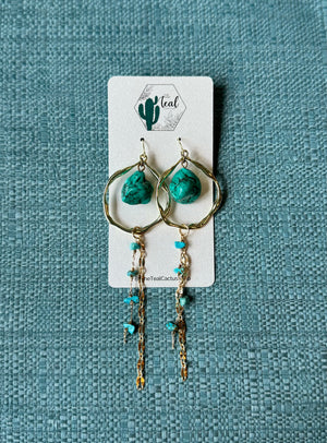 The Teal Cactus Earrings