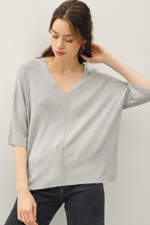 Be Cool Dropped Shoulder Half Sleeve Sweater