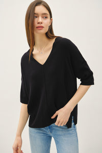 Be Cool Dropped Shoulder Half Sleeve Sweater