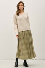 Be Cool Oversized Boxy Cut Cable Knit Sweater