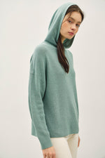 Be Cool Ribbed Knit Hoodie Sweater