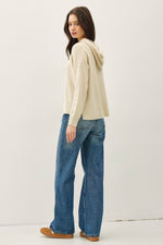 Be Cool Ribbed Knit Hoodie Sweater