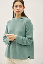 Be Cool Ribbed Knit Hoodie Sweater