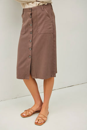 Be CoolTencel Blend Button Up Knee Length Skirt