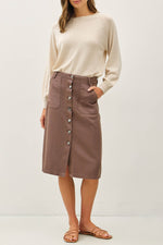 Be CoolTencel Blend Button Up Knee Length Skirt