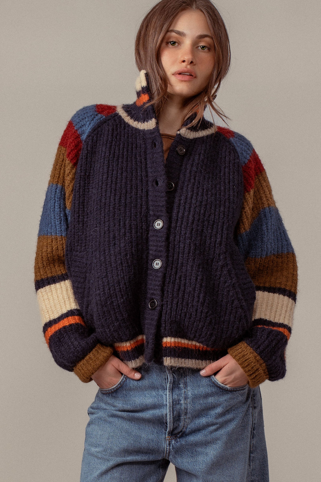 Trend Notes Faux Fur Lined Cardigan Sweater