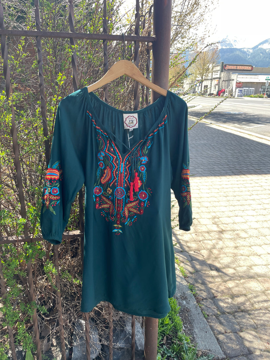 A & A Clothing Inc. Teal Embroidered Top