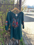 A & A Clothing Inc. Teal Embroidered Top