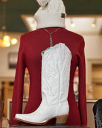 Corral White Embroidered Tall Boots