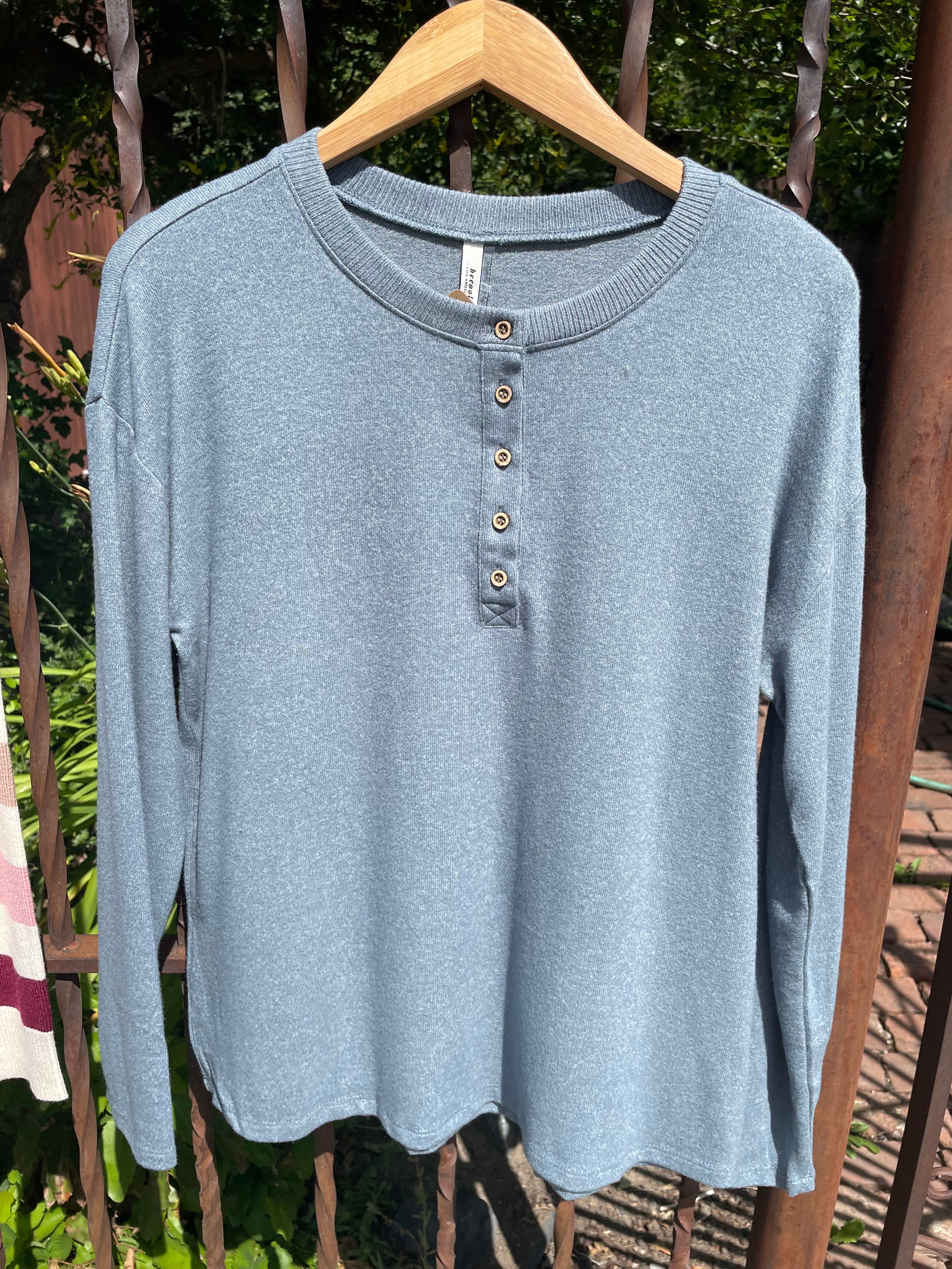 Be Cool Long Sleeve Henley Top