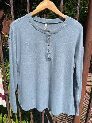 Be Cool Long Sleeve Henley Top
