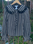 Forte Striped Peter Pan Collar Blouse