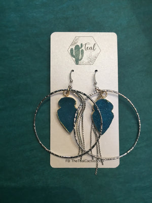 The Teal Cactus Earrings
