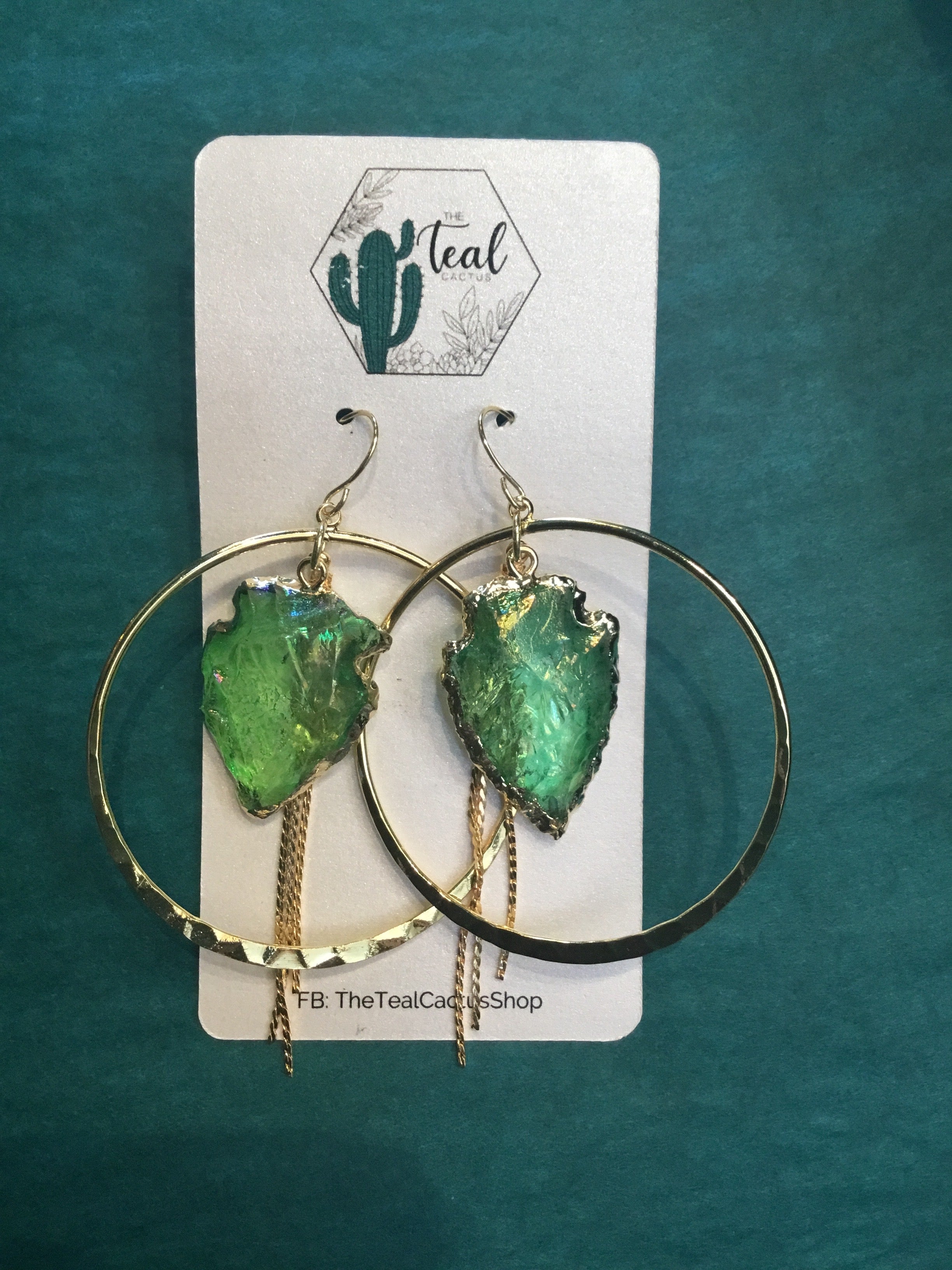 The Teal Cactus Earrings