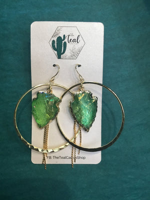 The Teal Cactus Earrings