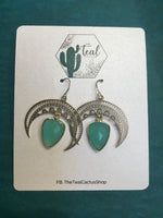 The Teal Cactus Earrings