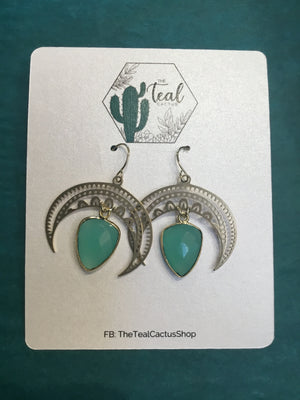 The Teal Cactus Earrings