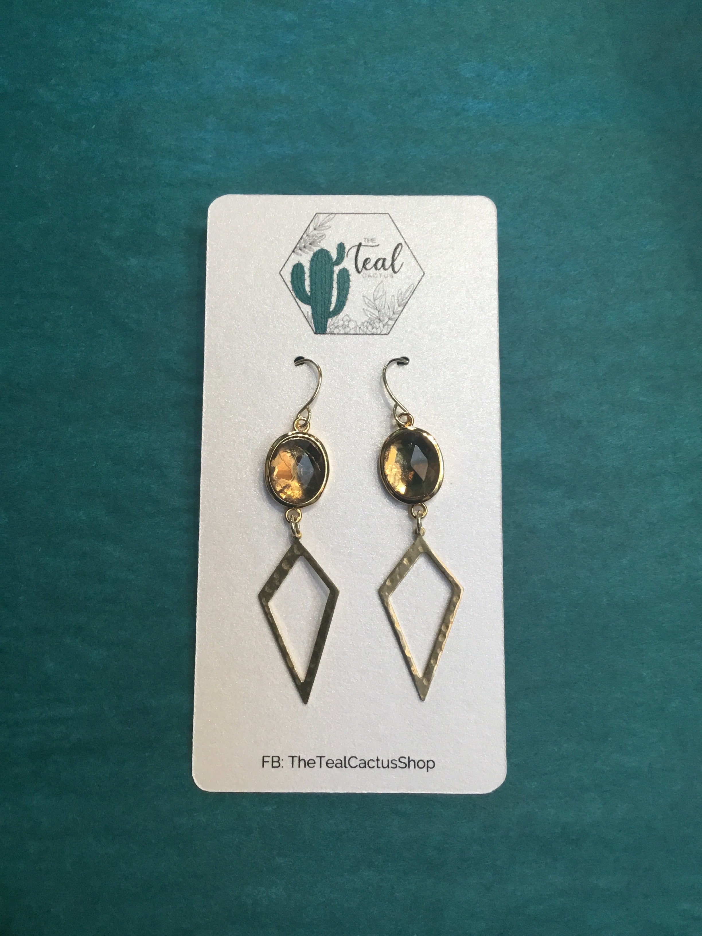 The Teal Cactus Earrings