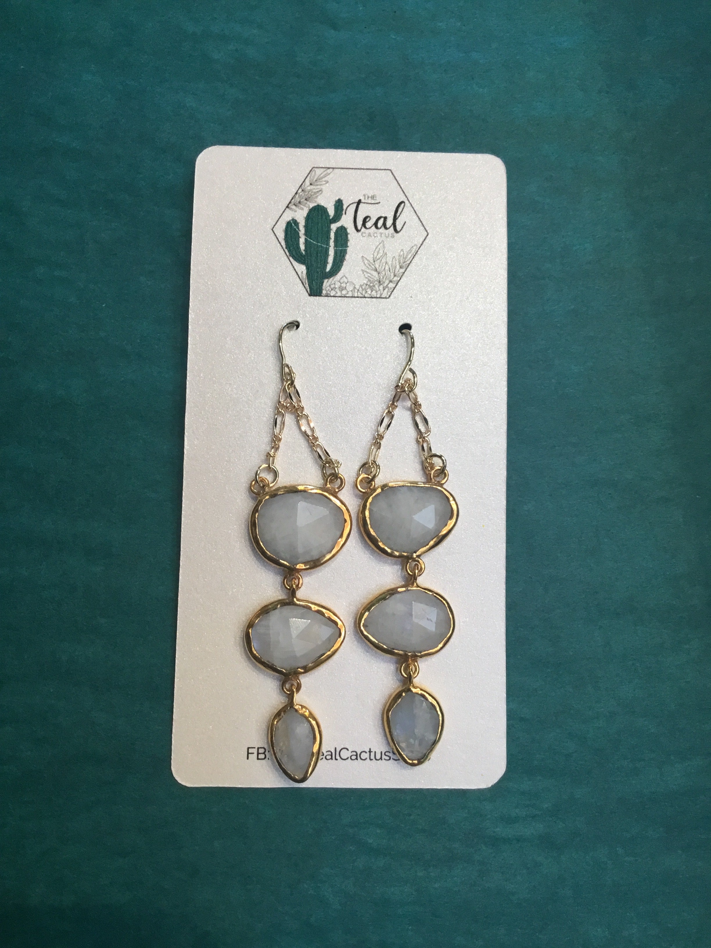 The Teal Cactus Earrings