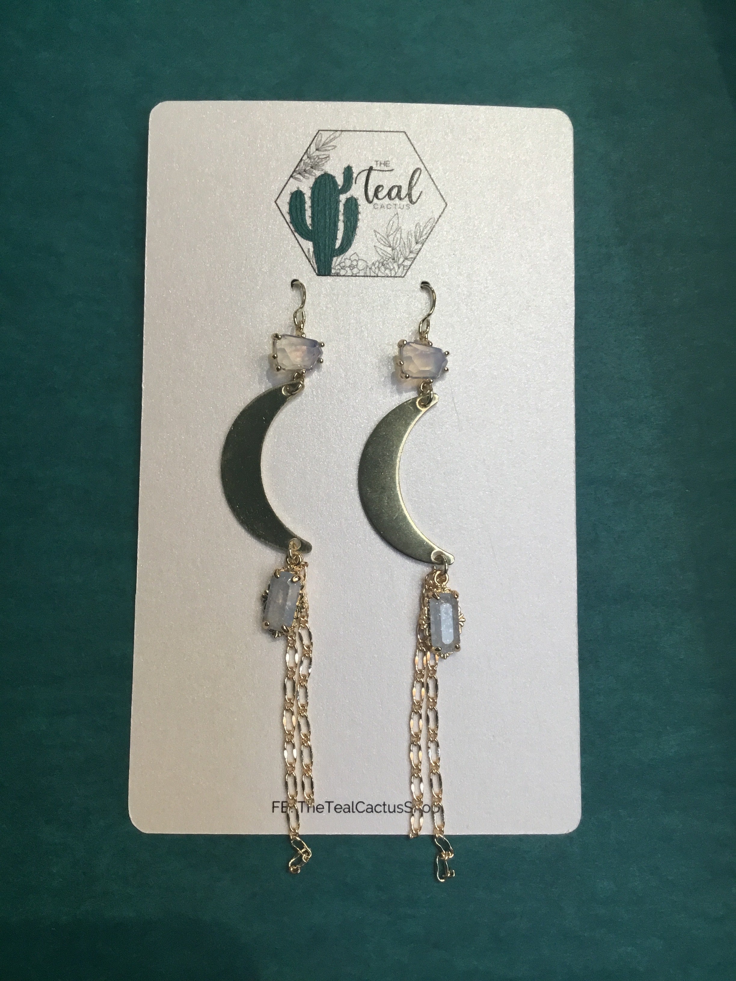 The Teal Cactus Earrings