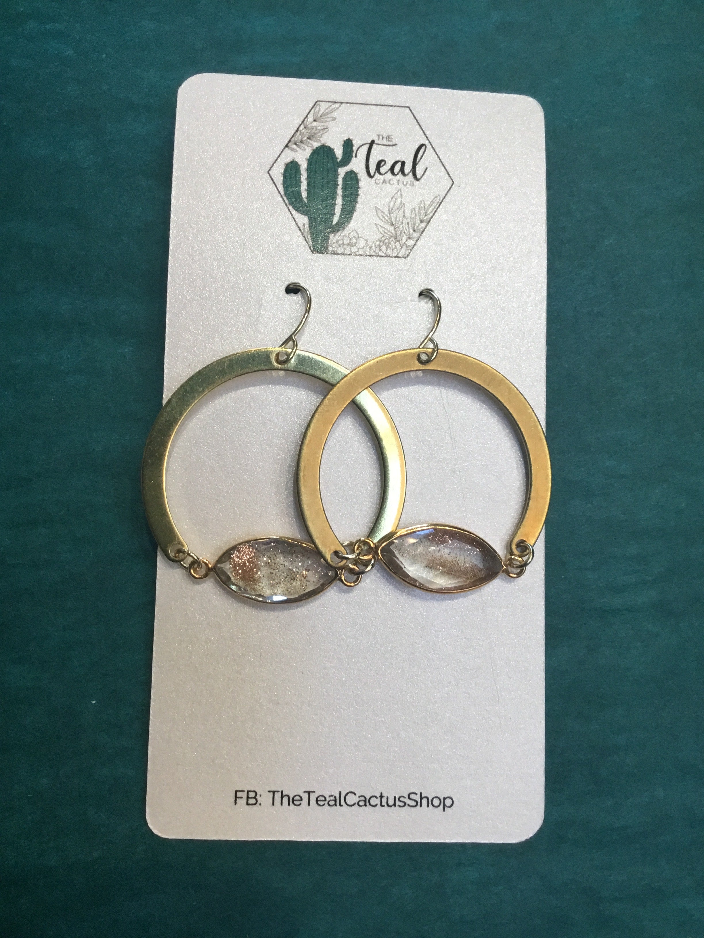 The Teal Cactus Earrings