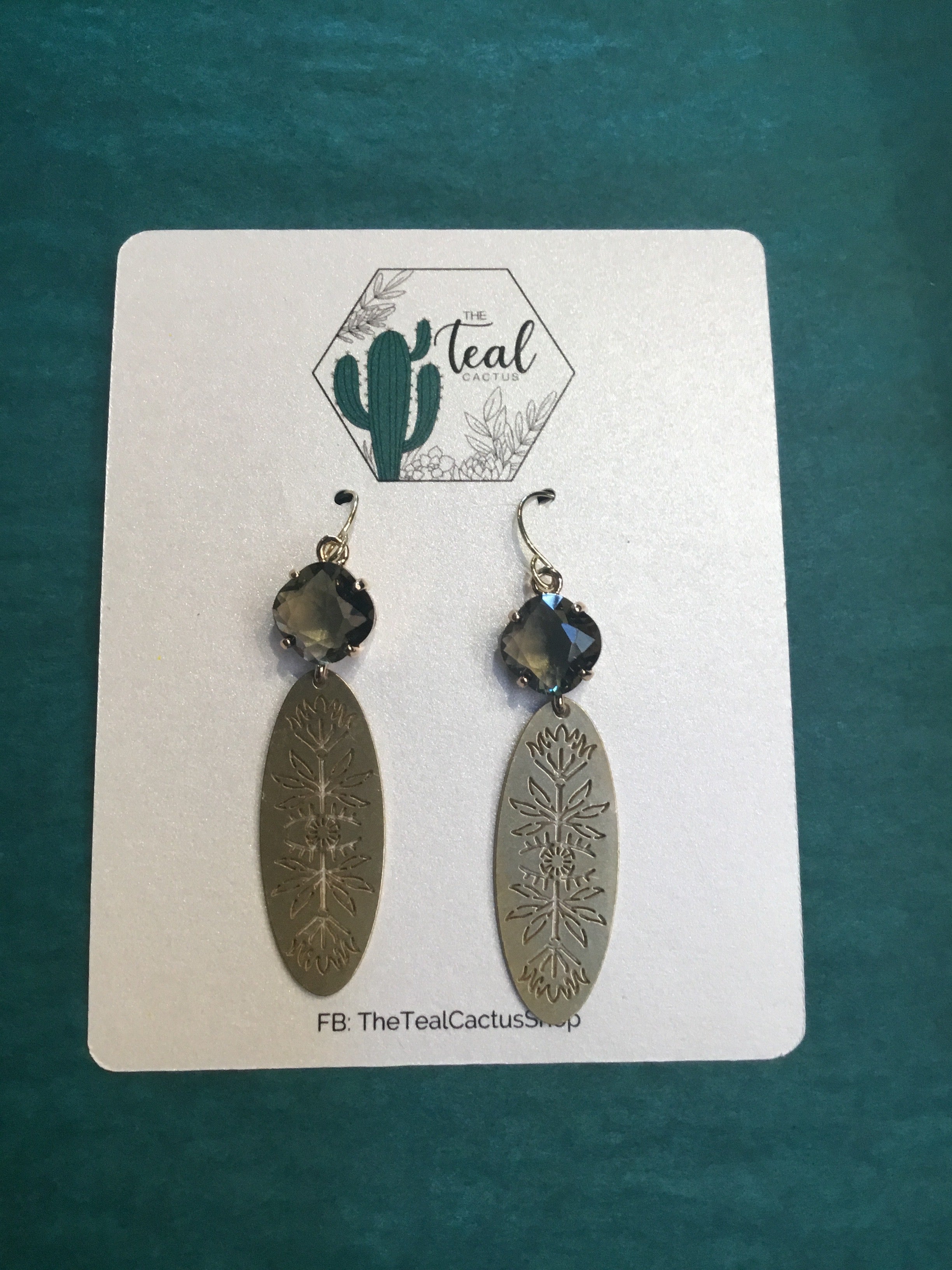 The Teal Cactus Earrings