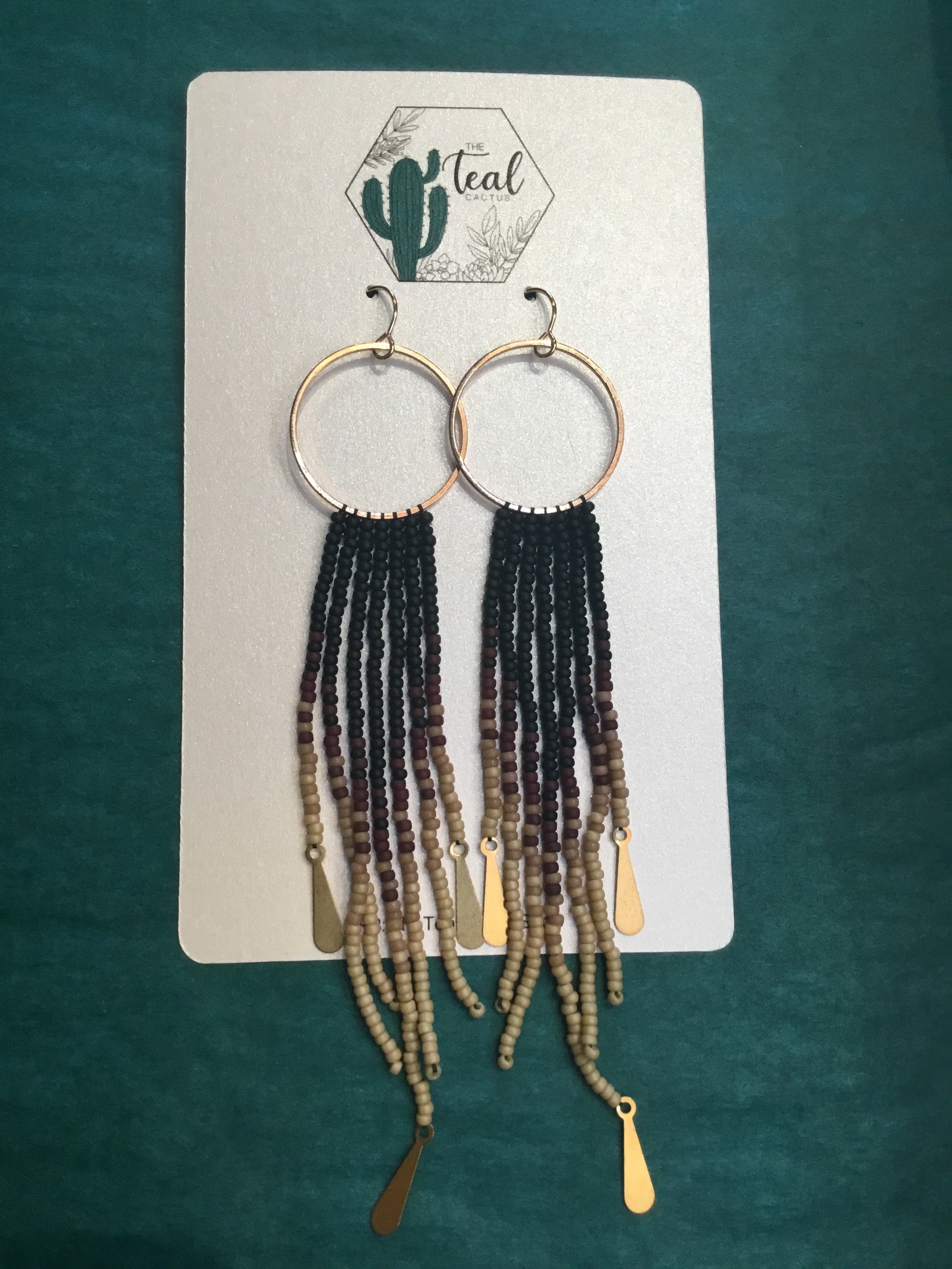 The Teal Cactus Earrings