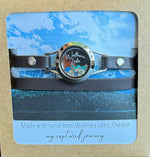 Wallowa Lake Leather Wrap Beach Bracelet