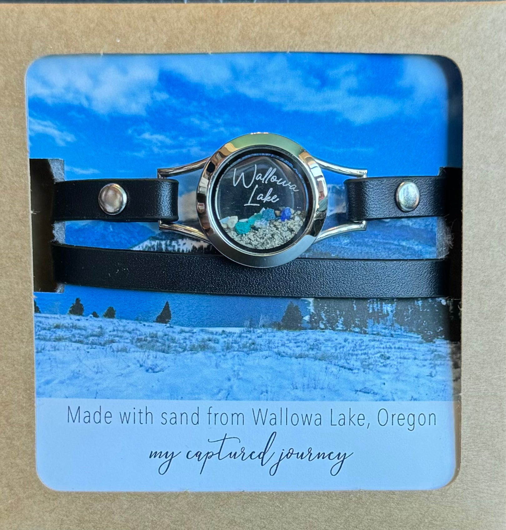 Wallowa Lake Leather Wrap Beach Bracelet