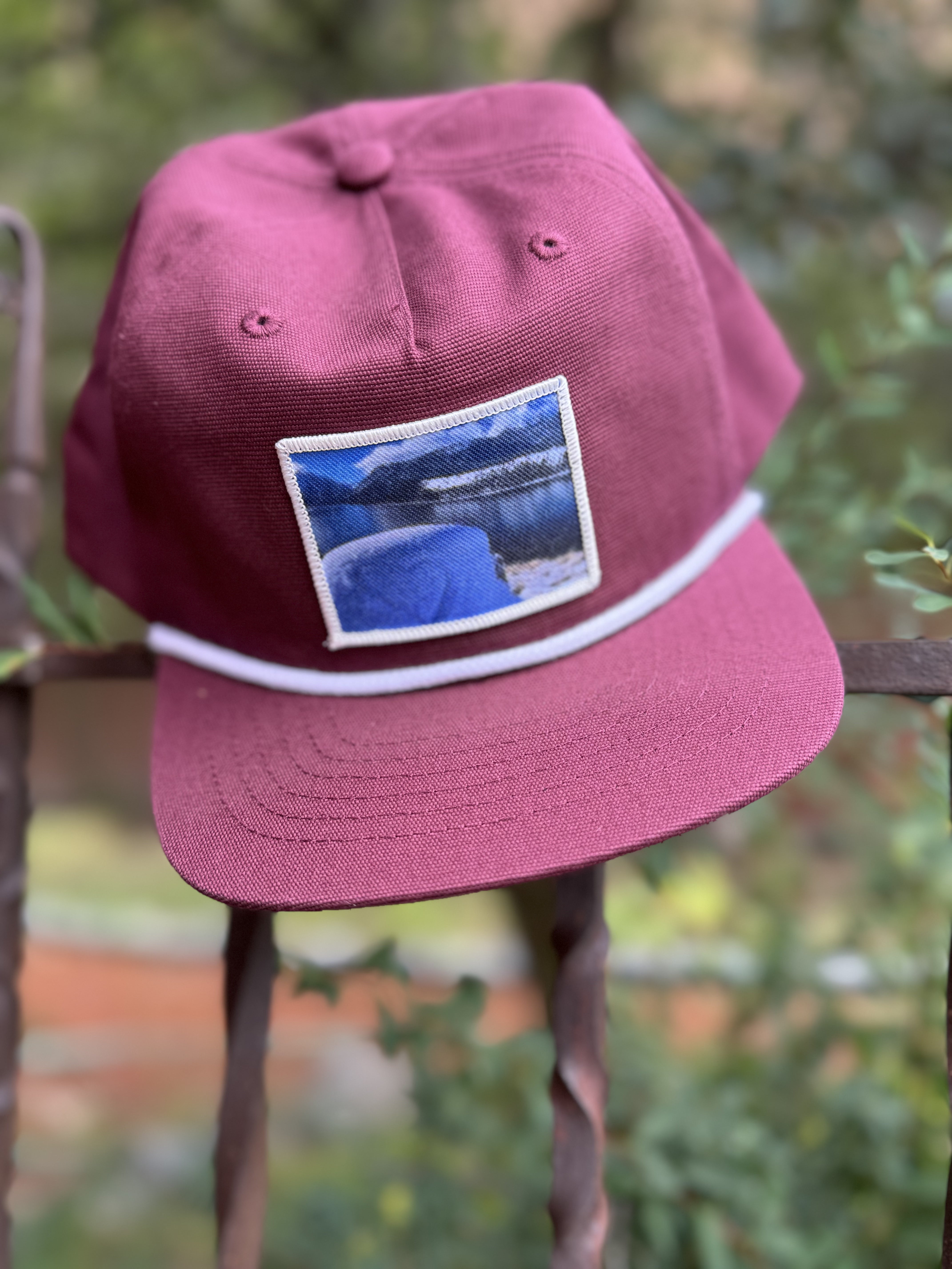 Photo Patch Winter Heart Lake Flat Bill Hat